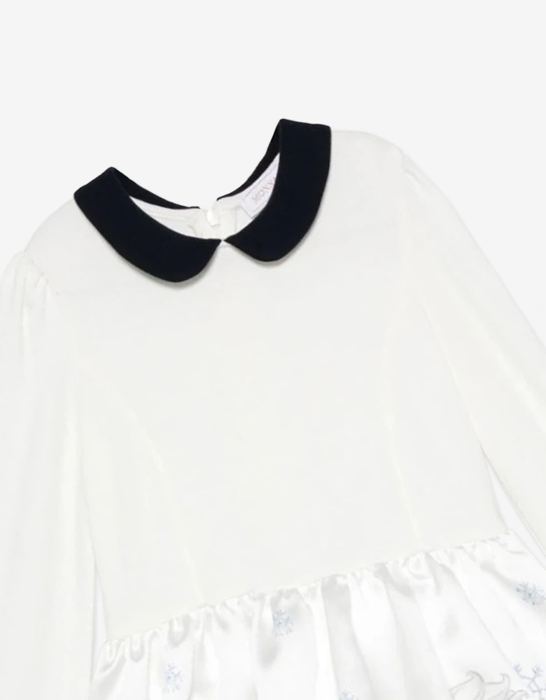 Girls Elsa Roses Dress in White