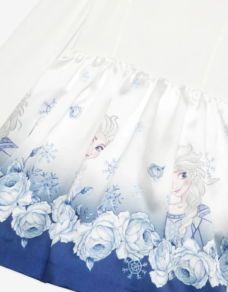 Girls Elsa Roses Dress in White
