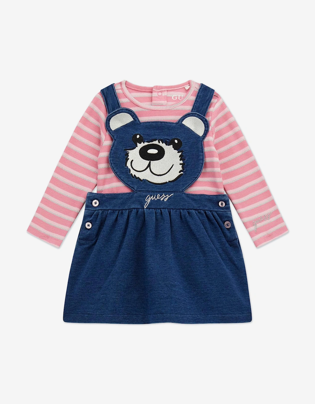 Baby Girls Bear Skirtall Set in Pink