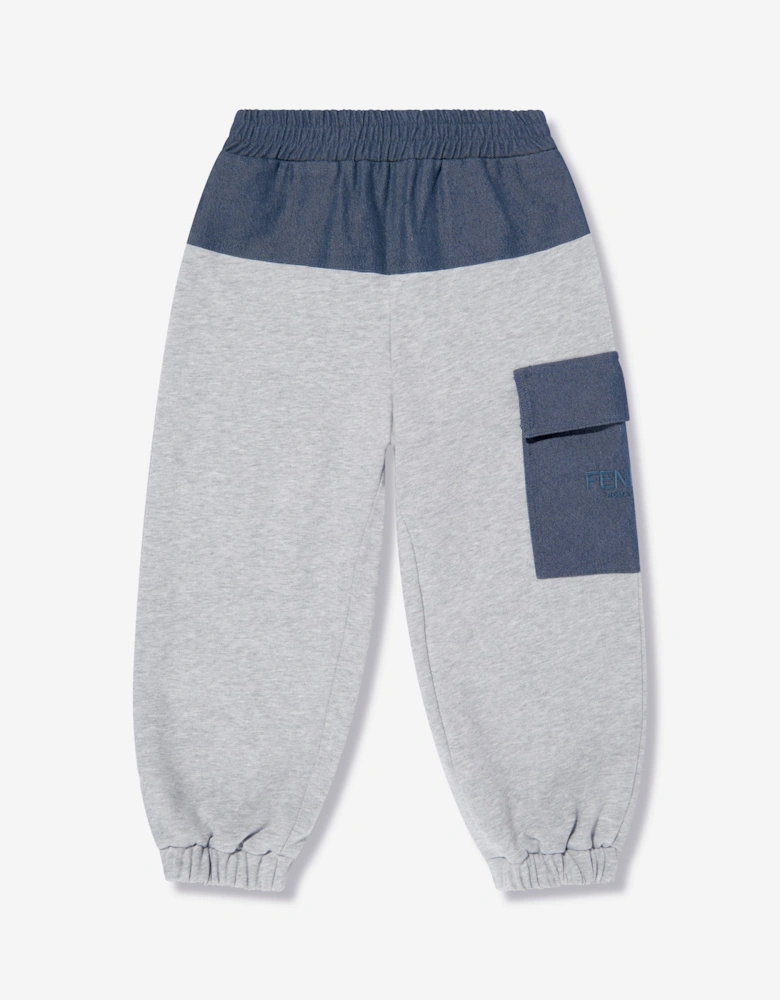 Boys Denim and Jersey Joggers in Grey