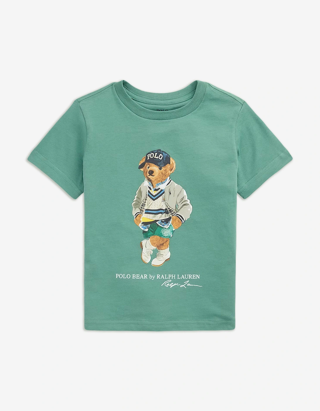 Boys Polo Bear T-Shirt in Green, 5 of 4