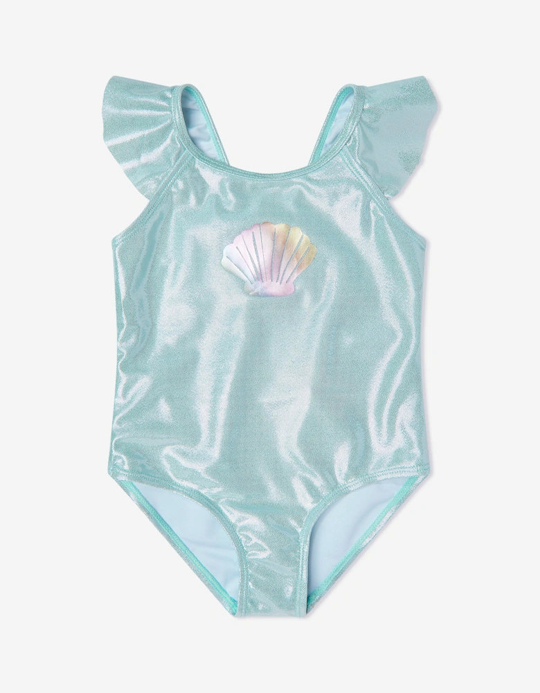 Girls Seashell Swimsuit in Green (UPF50+)