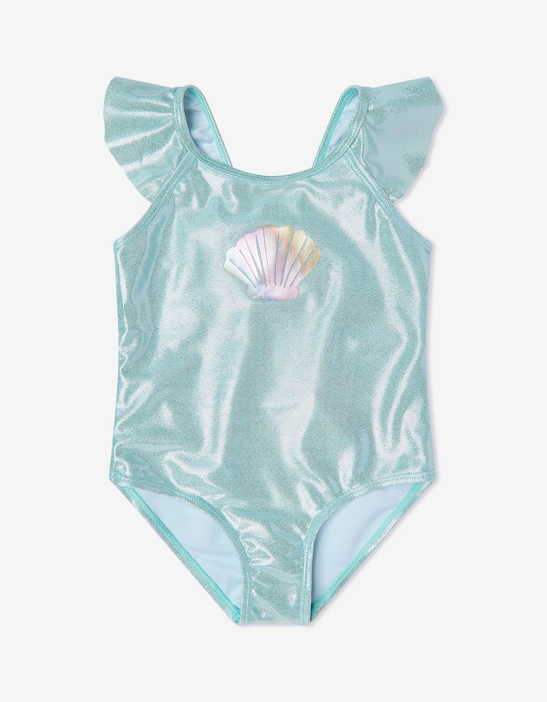 Girls Seashell Swimsuit in Green (UPF50+), 5 of 4