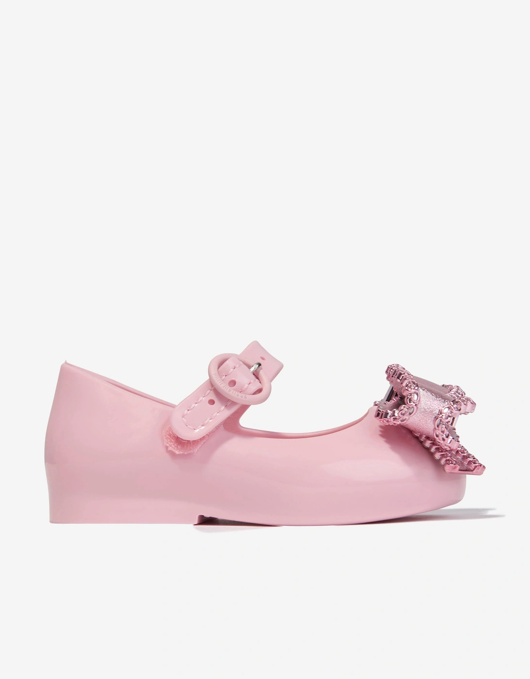 Girl's Mini Melissa Girls Mini Sweet Love Bow Jelly Ballerinas in Pink - Size: EU 30 - uk 12