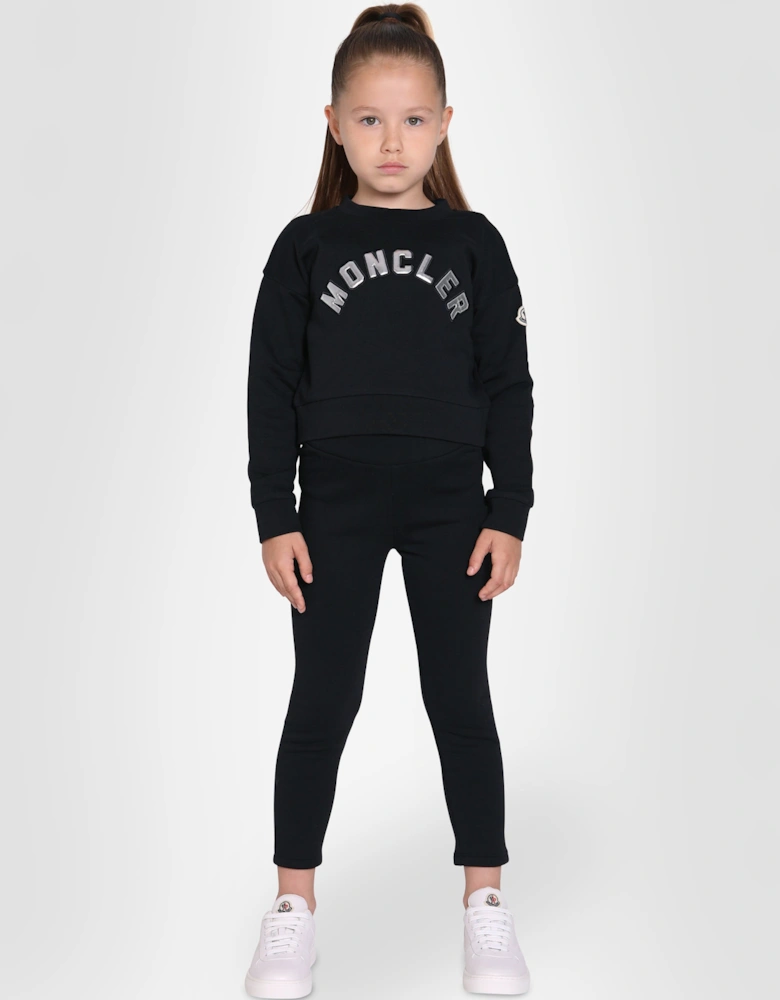 Enfant Girls Sweatshirt And Leggings Set in Black