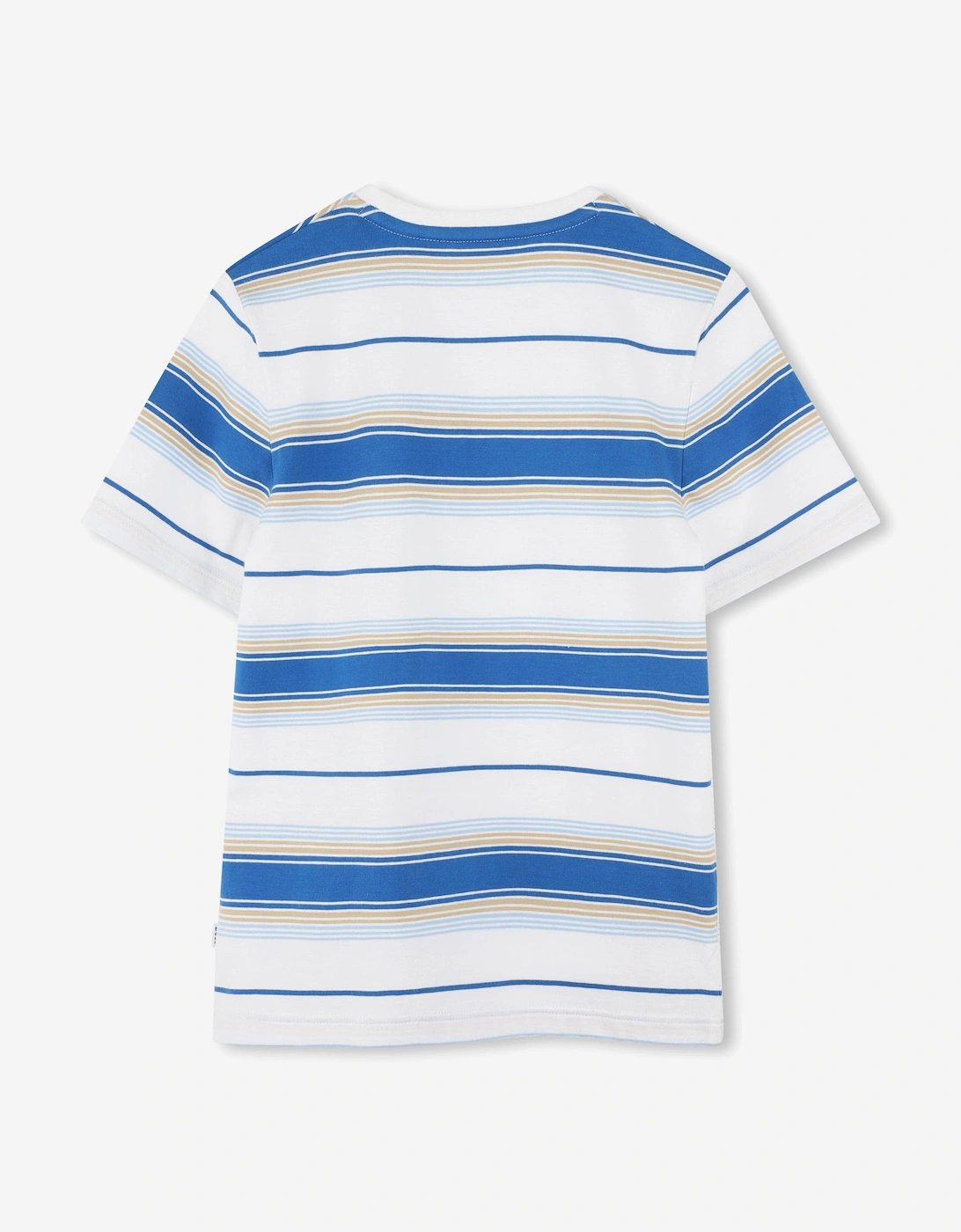 BOSS Boys Striped Logo T-Shirt in Blue