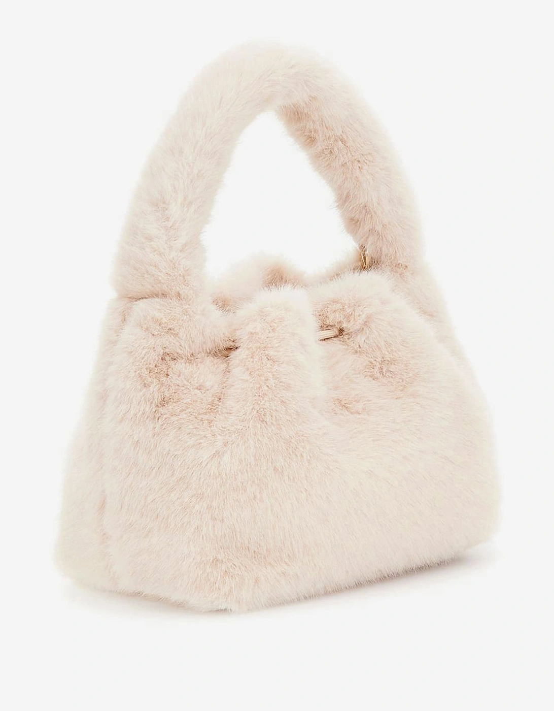 Girls Faux Fur Shoulder Bag in Ivory (28cm)