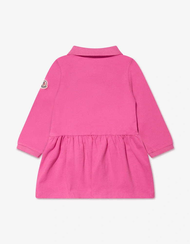 Enfant Baby Girls Long Sleeve Pocket Dress in Pink