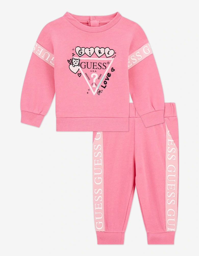 Baby Girls Logo Tracksuit in Pink