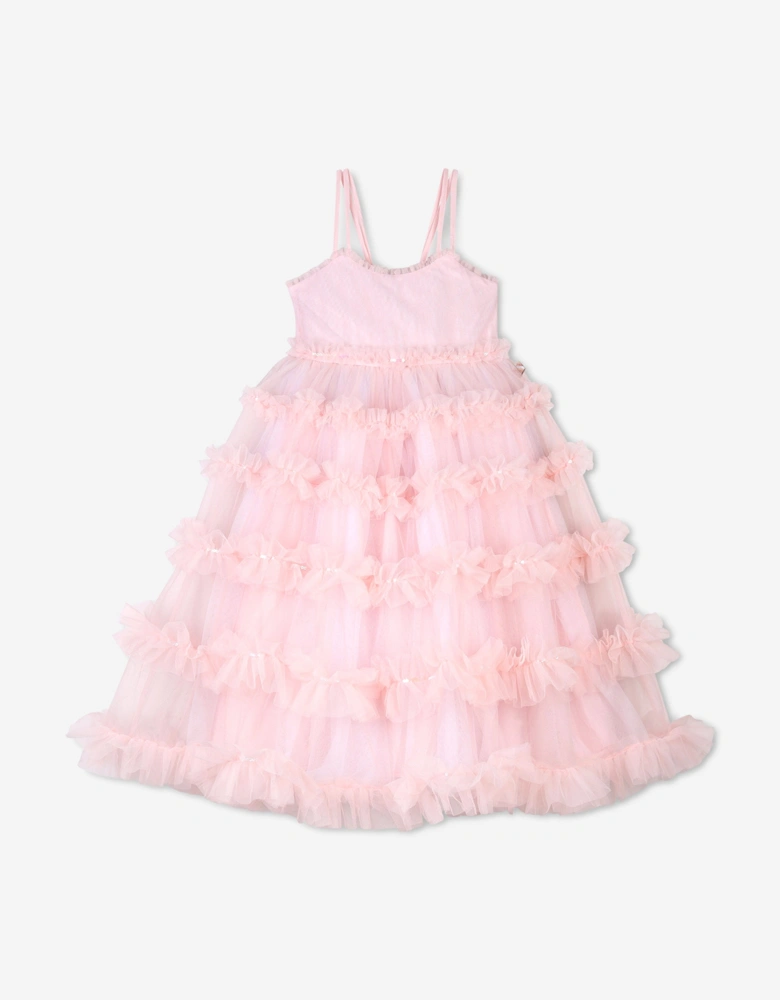 Billieblush Girls Sequin Tulle Dress in Pink