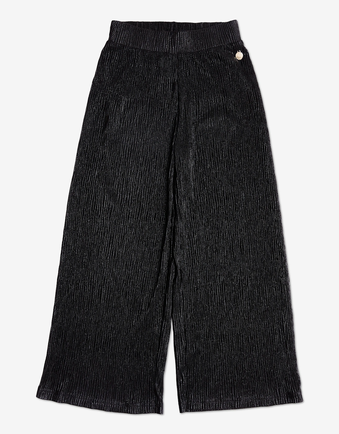 BCBGMAXAZRIA Girls Knitted Texture Flared Trousers in Black, 5 of 4