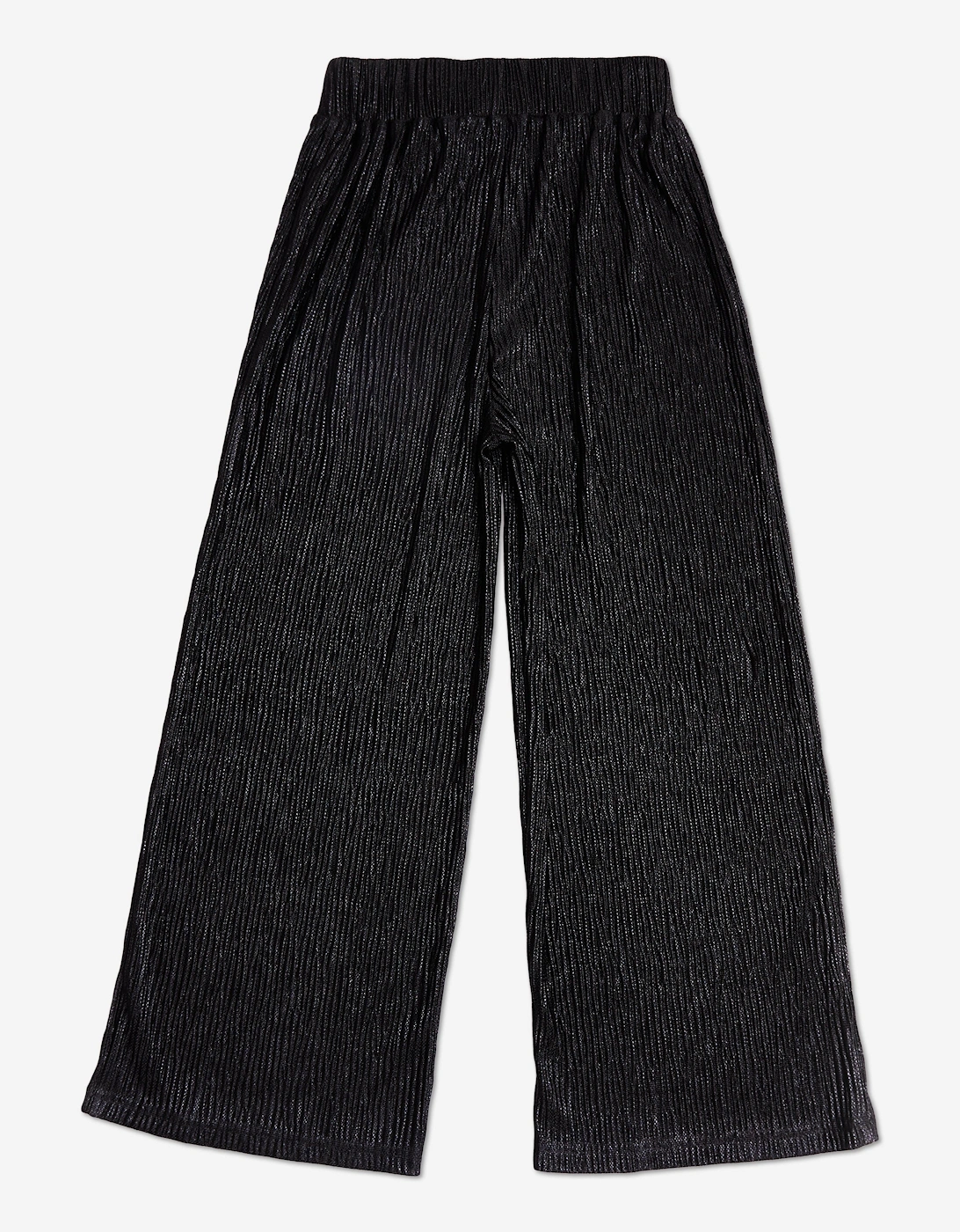 BCBGMAXAZRIA Girls Knitted Texture Flared Trousers in Black