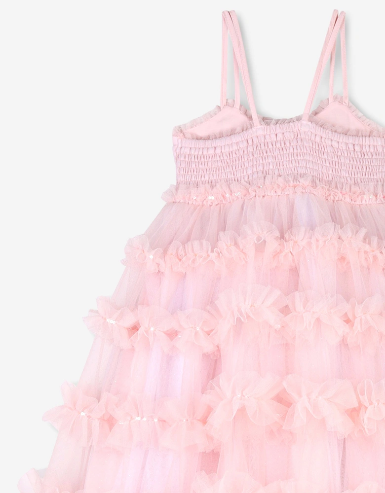 Billieblush Girls Sequin Tulle Dress in Pink