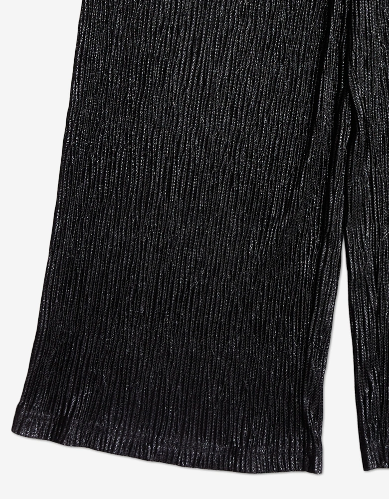 BCBGMAXAZRIA Girls Knitted Texture Flared Trousers in Black