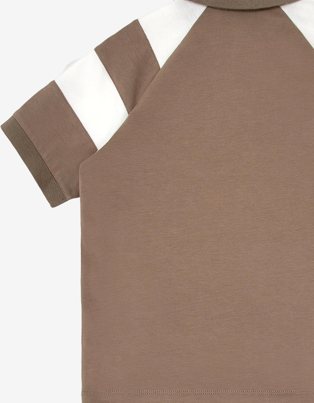 Boys Colourblock Polo Shirt in Brown