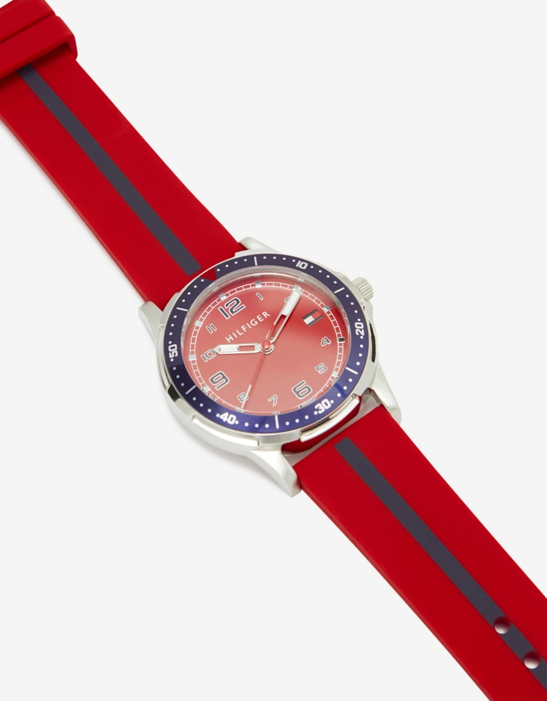 Boys Logo Strap watch in Red (34mm)