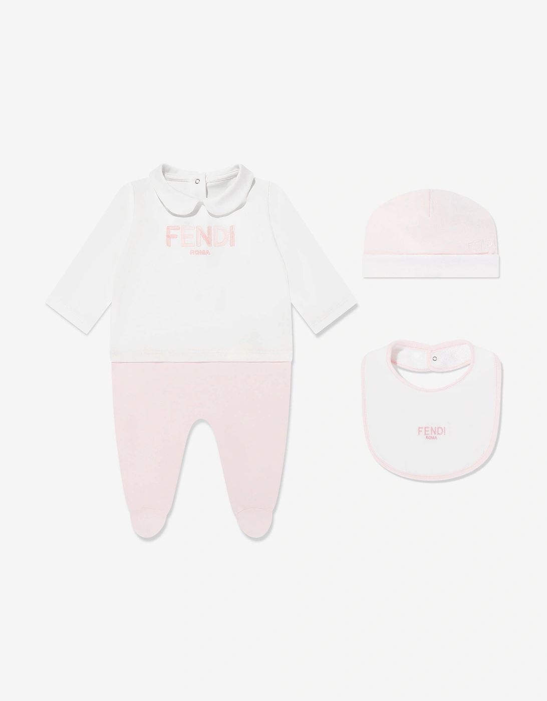 Baby Girls Logo Babygrow Set in Pink, 6 of 5