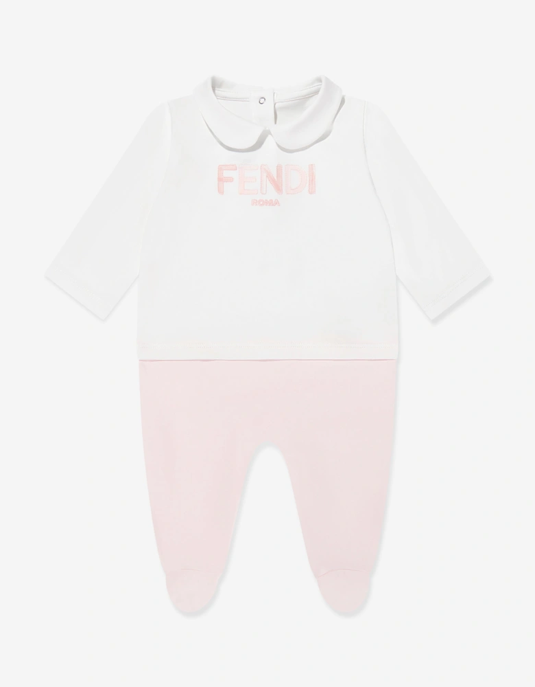 Baby Girls Logo Babygrow Set in Pink
