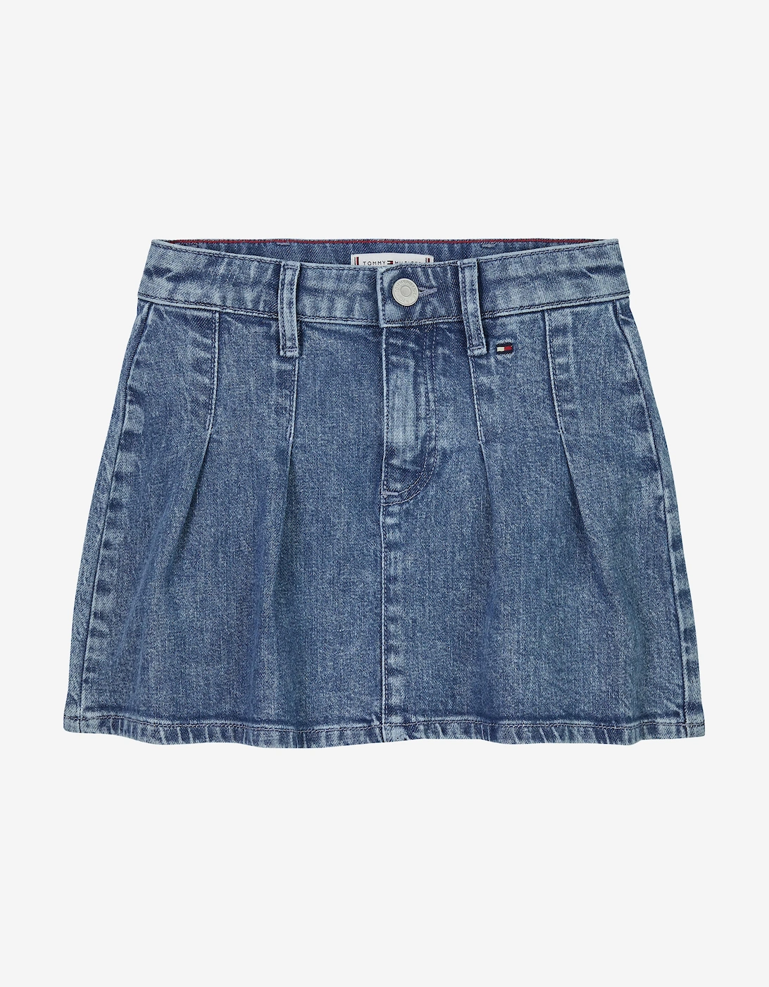 Girls Denim Pleated Skirt in Blue, 5 of 4