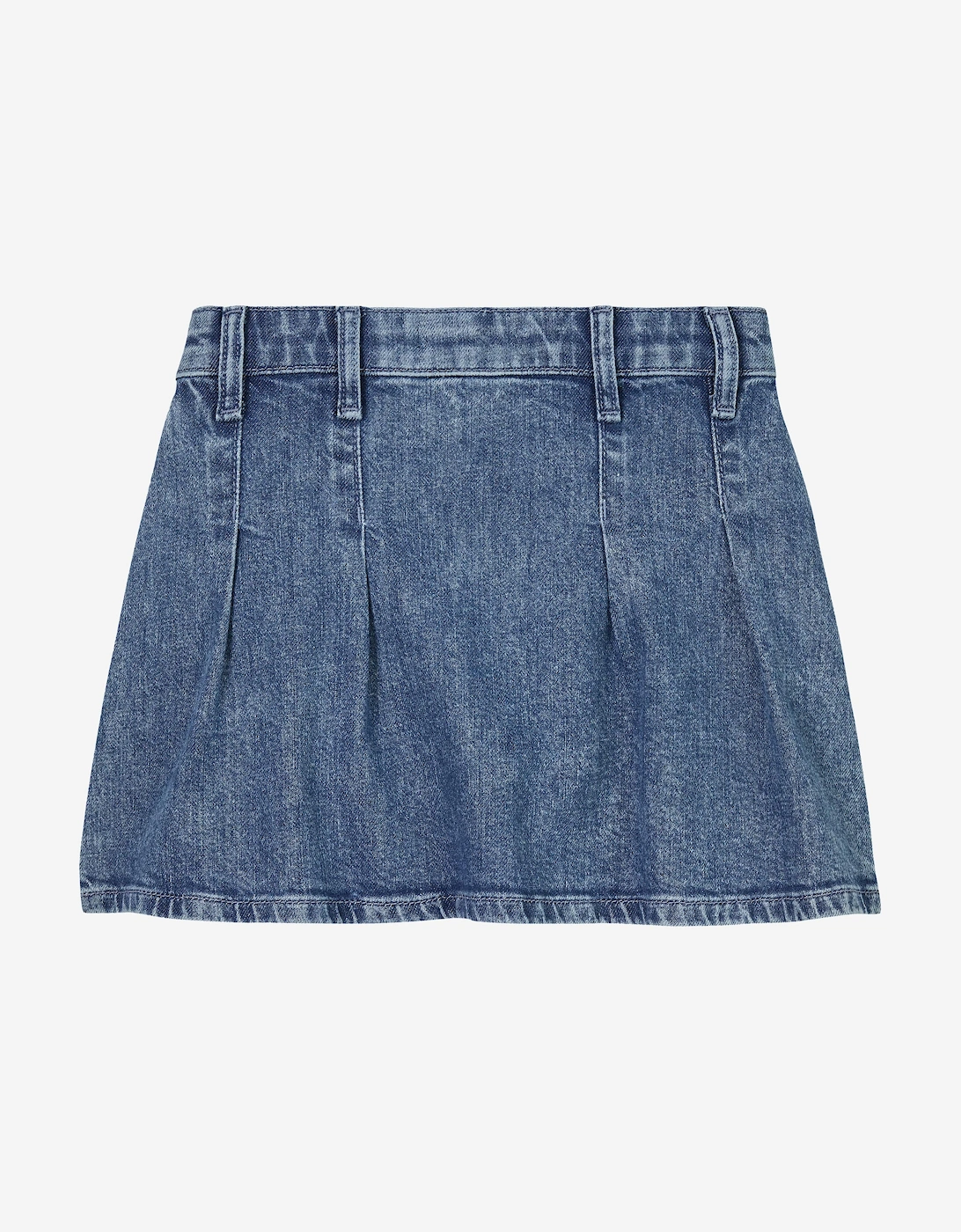 Girls Denim Pleated Skirt in Blue