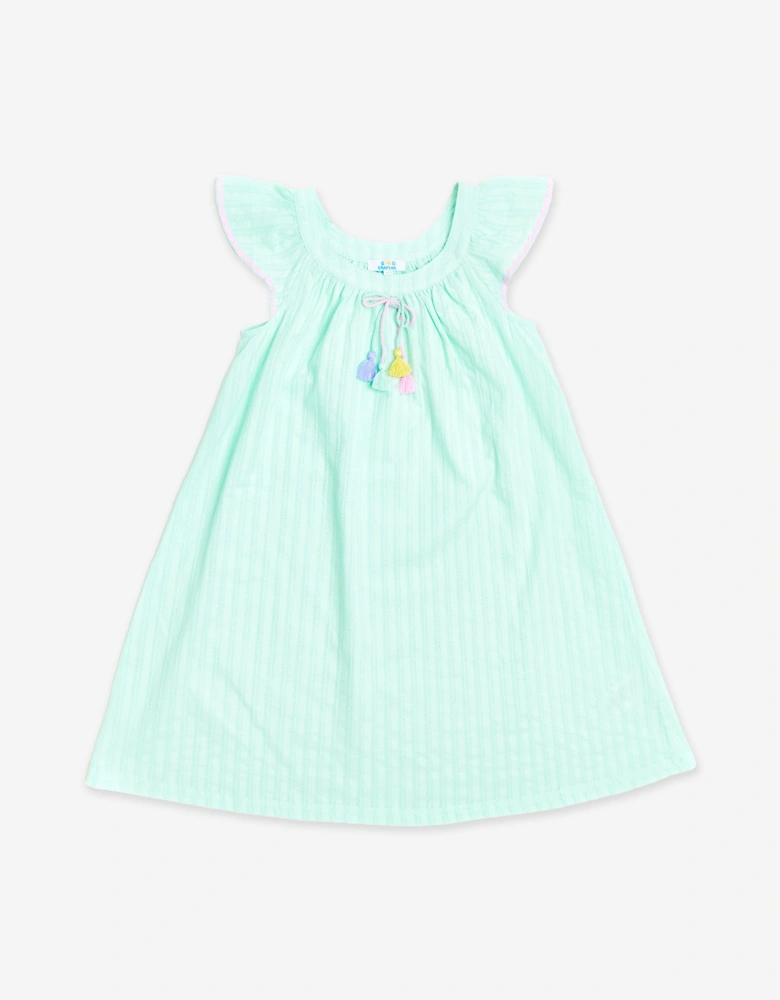 Girls Cotton Summer Dress in Green