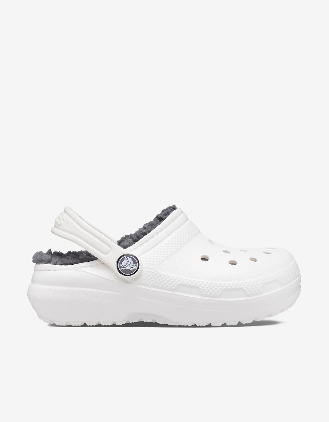 Crocs Boys White 'S Classic Lined Clog In - Size: Eu 32 - 33 Uk 1 Us 1 Kids