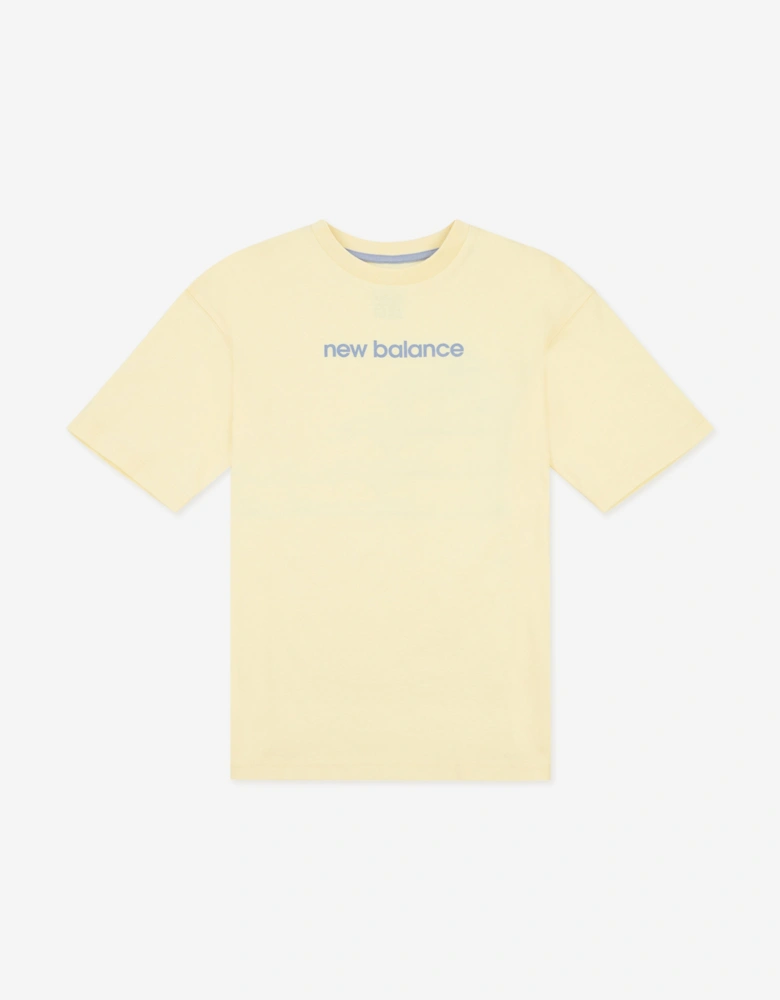 Girls Floral Sneaker Back Graphics T-Shirt in Yellow