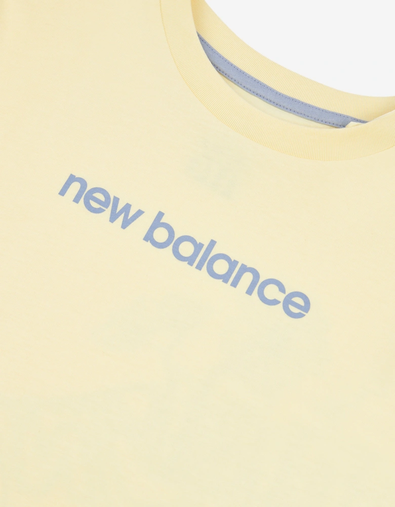 Girls Floral Sneaker Back Graphics T-Shirt in Yellow