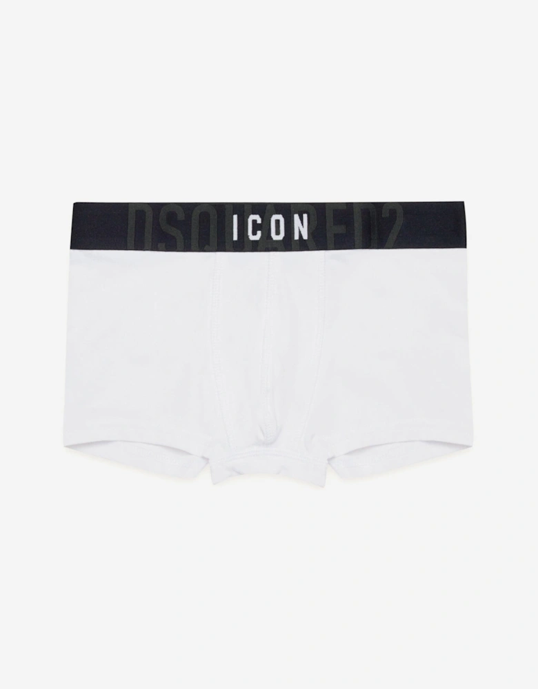 Boys Logo Boxer Shorts in White