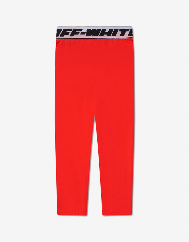 Girls Cotton Logo Band Leggings