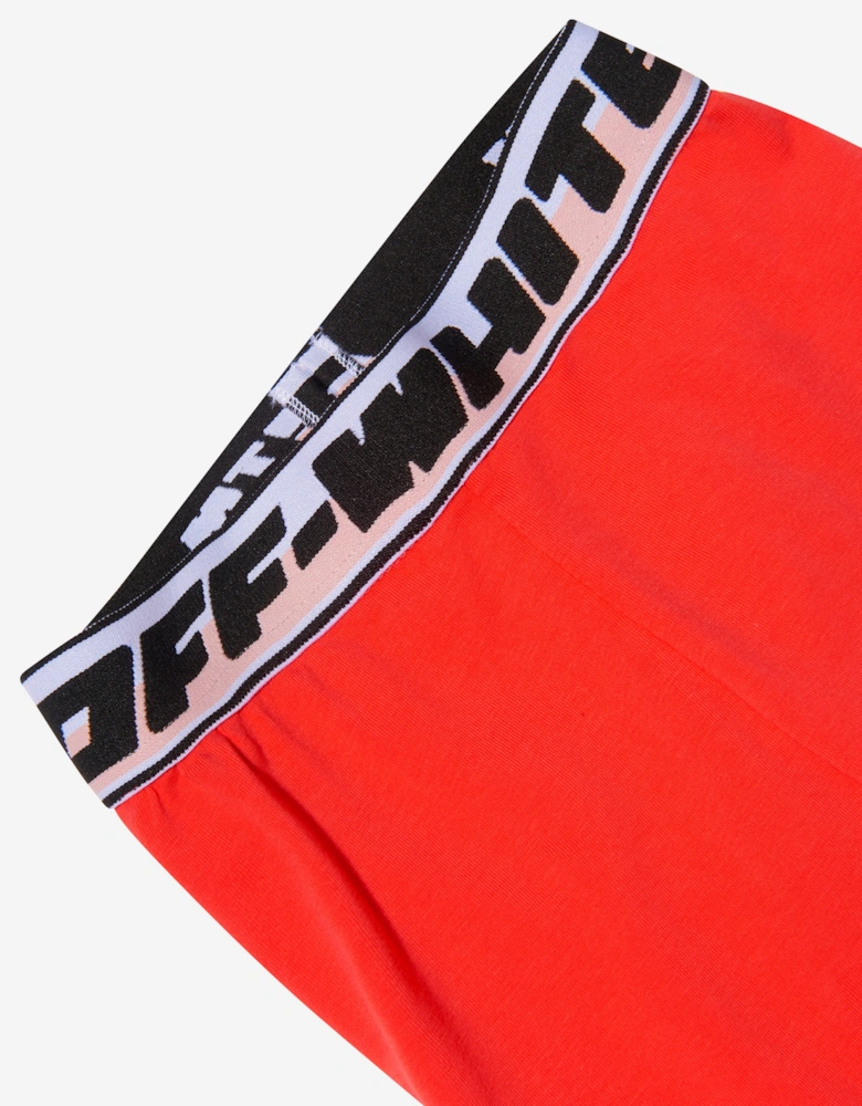 Girls Cotton Logo Band Leggings