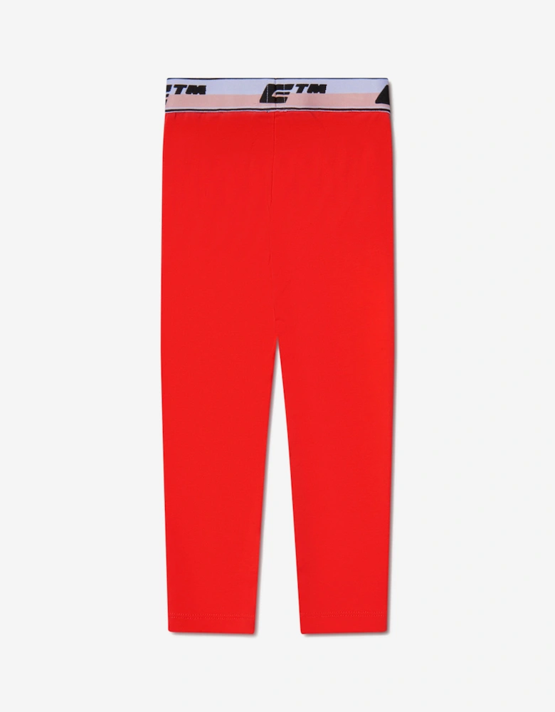 Girls Cotton Logo Band Leggings