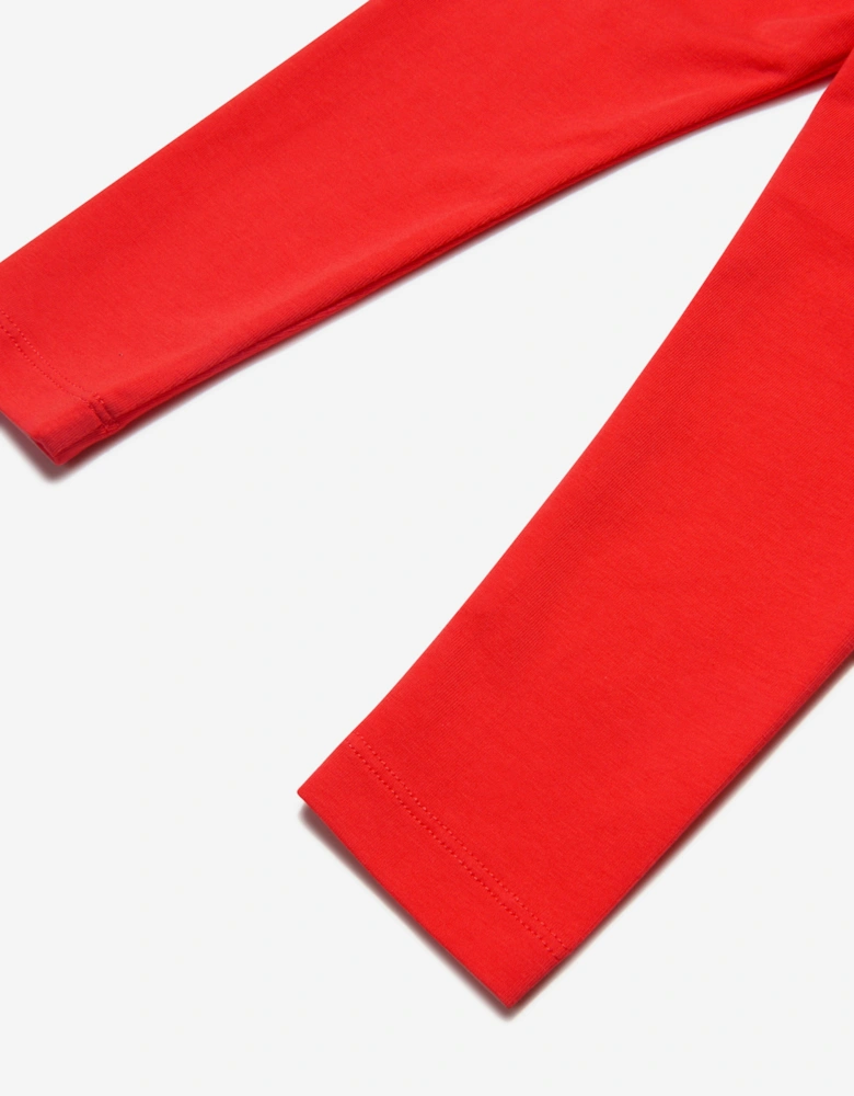 Girls Cotton Logo Band Leggings