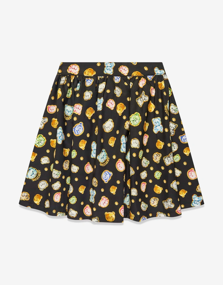 Girls Teddy Bear Gems Skirt in Black