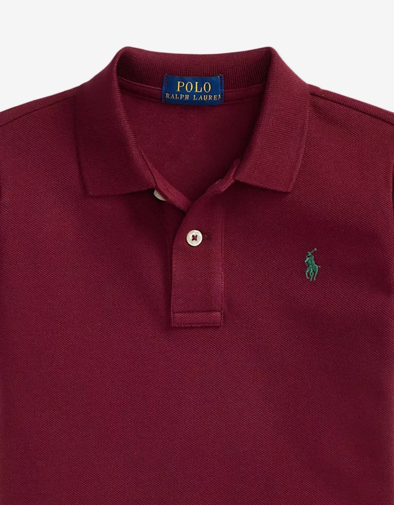 Boys Logo Polo Shirt in Red