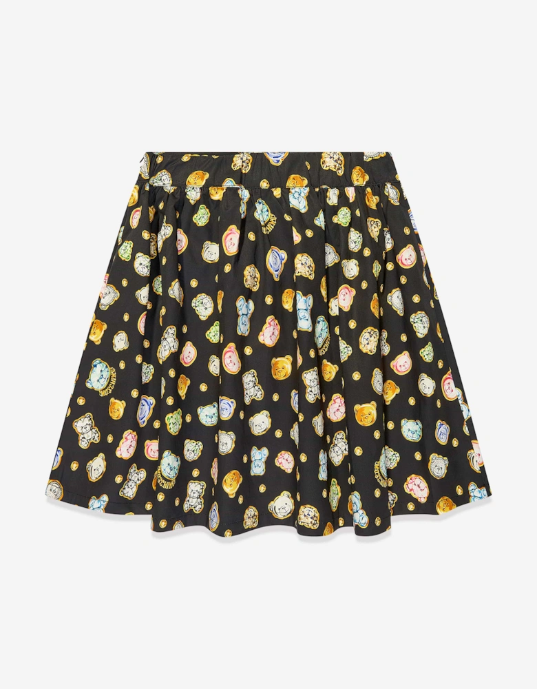 Girls Teddy Bear Gems Skirt in Black
