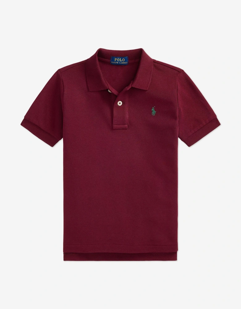 Boys Logo Polo Shirt in Red