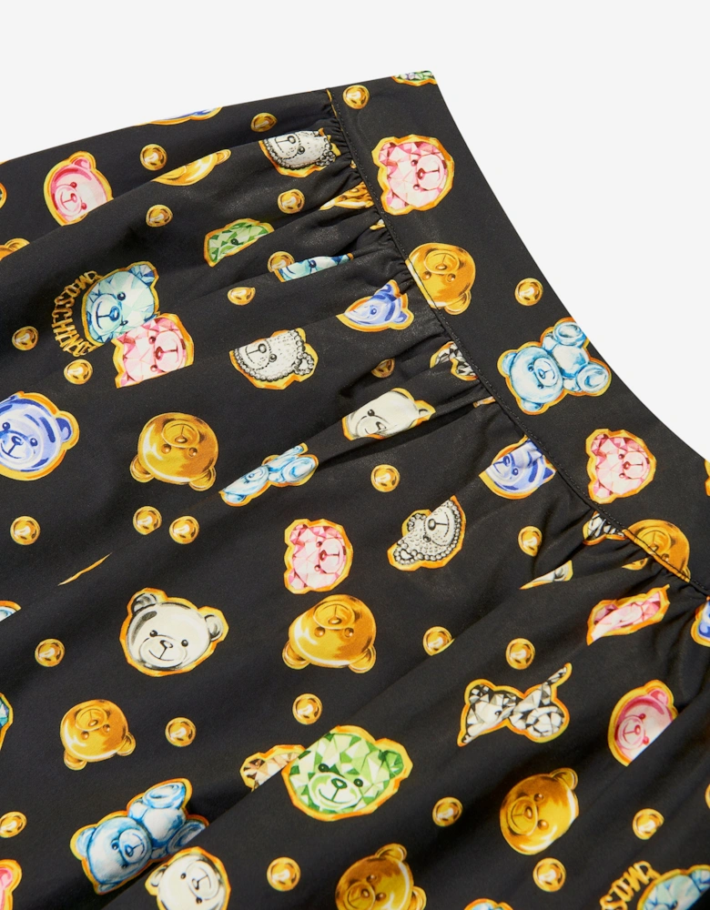 Girls Teddy Bear Gems Skirt in Black
