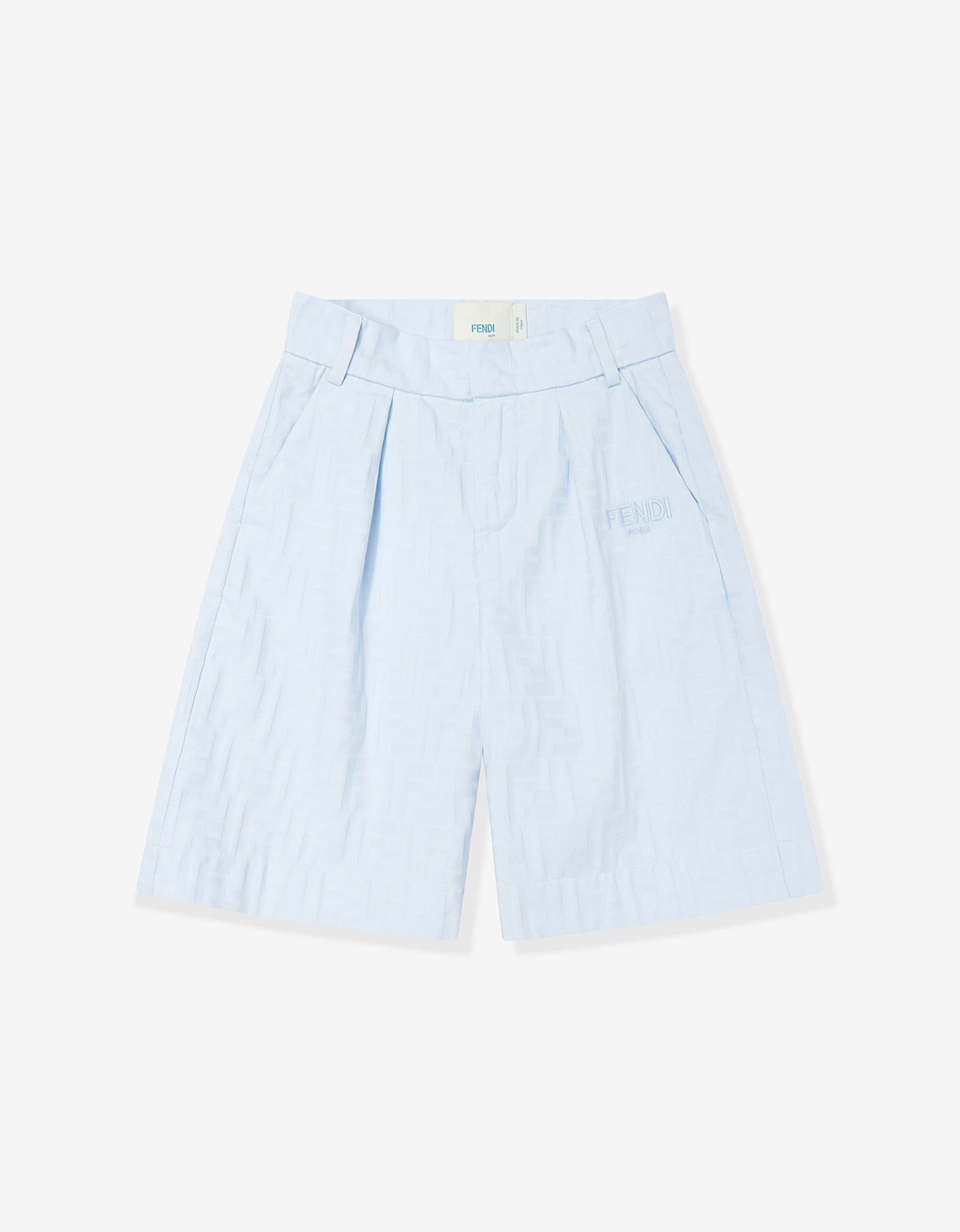 Fendi Boys Blue Ff Jacquard Shorts  - Size 4 Years Kids