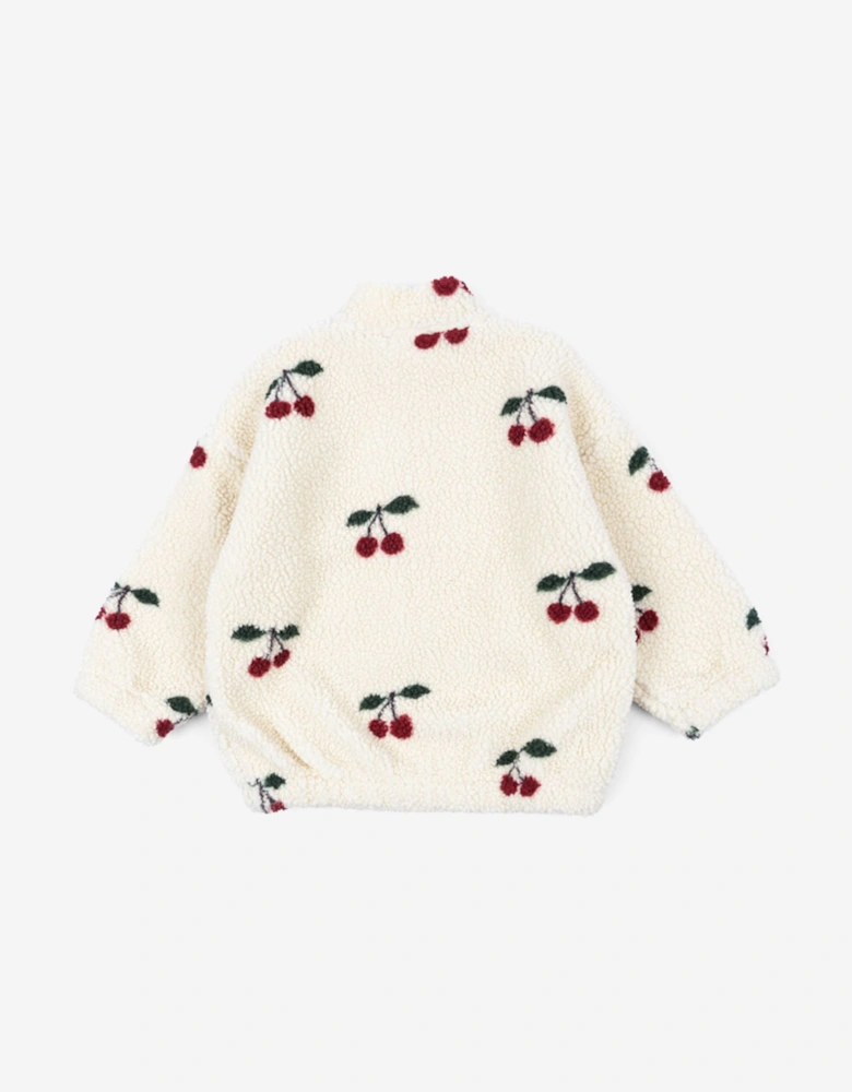 Girls Jody Cherry Teddy Jacket in Ivory