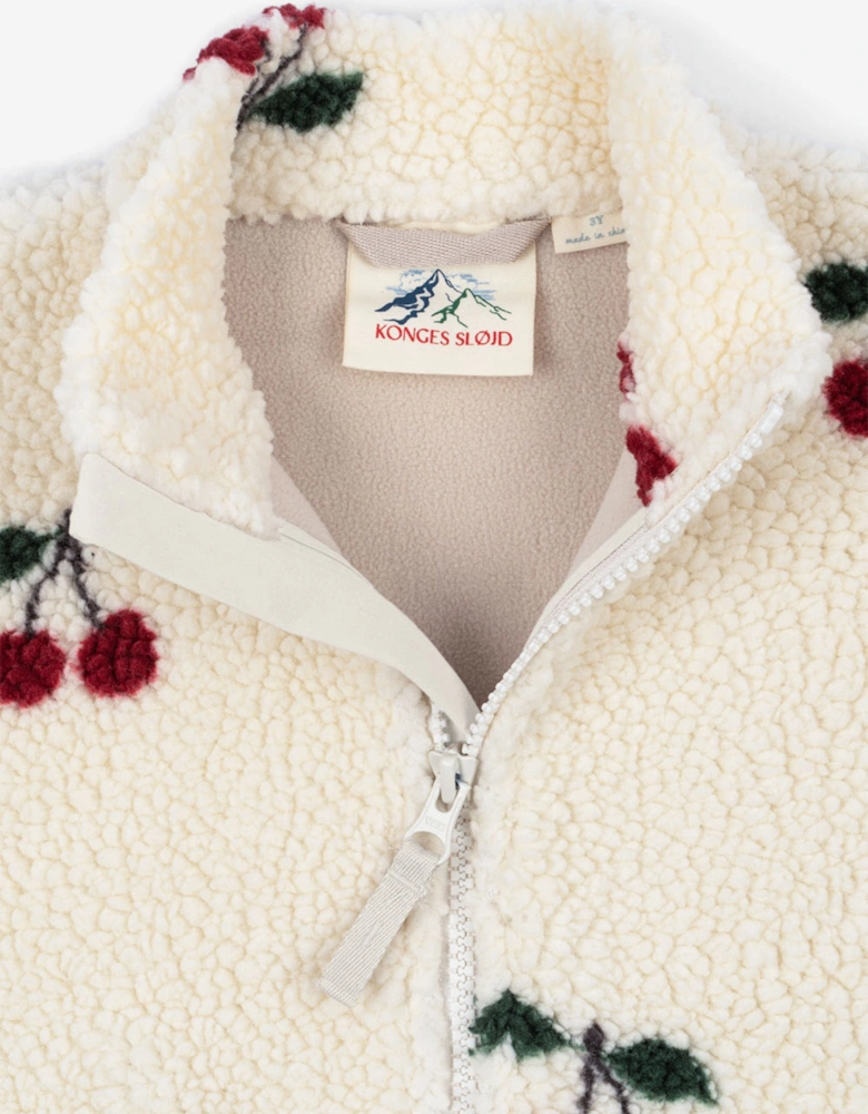 Girls Jody Cherry Teddy Jacket in Ivory