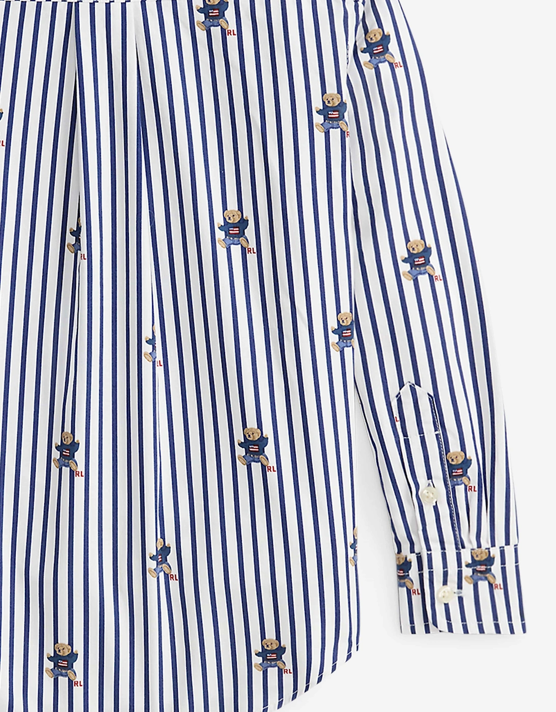 Boys Striped Bear Shirt in Navy