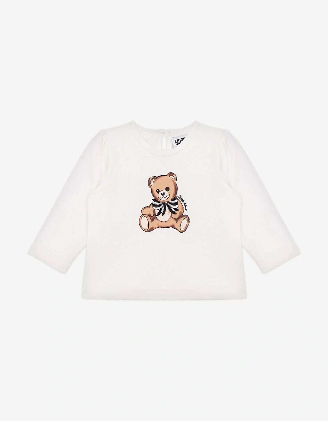 Baby Girls Long Sleeve Teddy T-Shirt in Ivory, 4 of 3