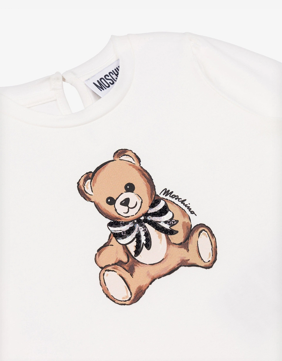 Baby Girls Long Sleeve Teddy T-Shirt in Ivory
