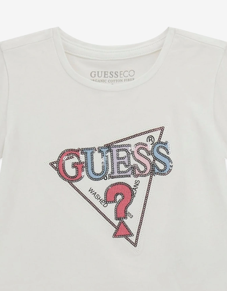 Girls High Low T-Shirt in White