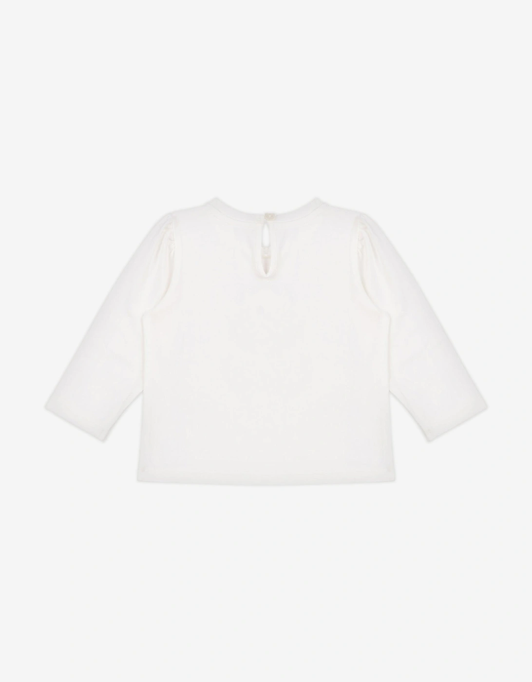 Baby Girls Long Sleeve Teddy T-Shirt in Ivory