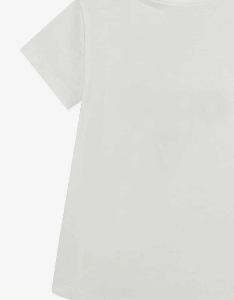Girls High Low T-Shirt in White