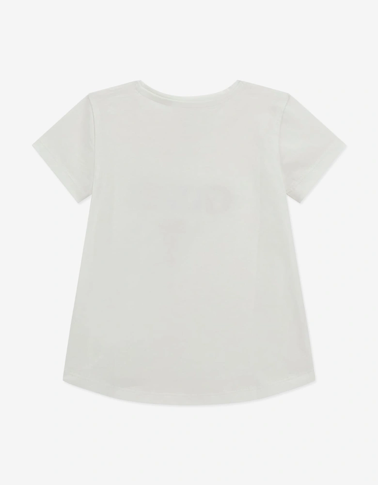 Girls High Low T-Shirt in White