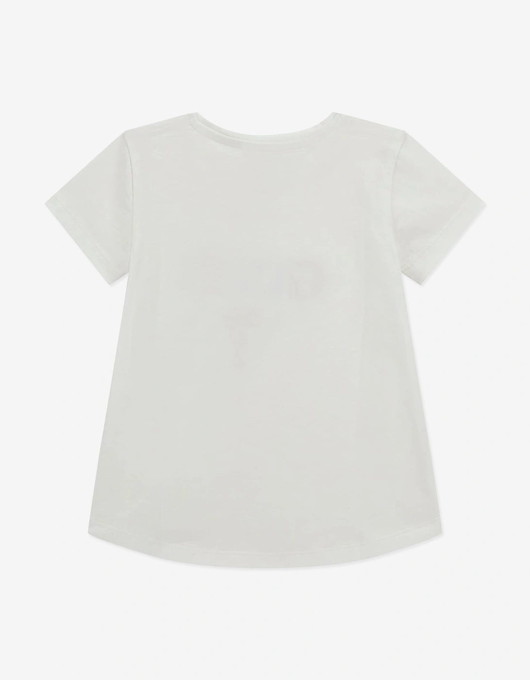 Girls High Low T-Shirt in White