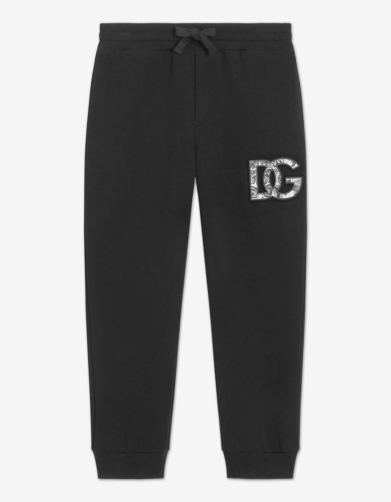 Boys Embossed Logo Joggers in Black